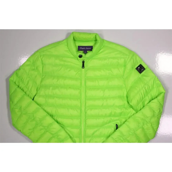 Ralph Lauren Purple Label Neon Green Puffer Down Jacket Water Resistant Men's S - Picture 2 of 8